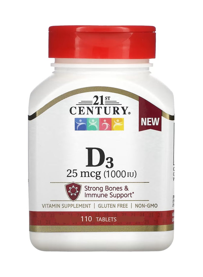 21st Century Vitamin D3 25 Mcg 1000 Iu 110 Tablets Packaging May Vary - Image 1